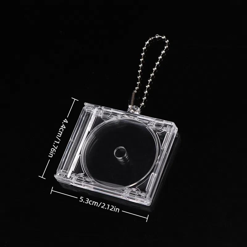 Blank Album Mini Cd Case Keychain Cd Player Keyring Peripheral Commemorative Album Key Holder For Diy Backpack Pendant