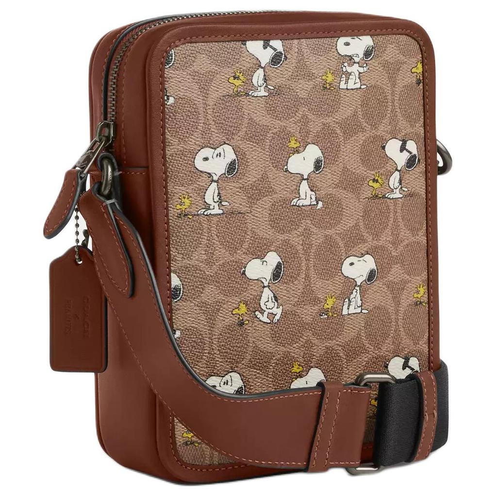 Coach X Peanuts Teri 16 Removable Shoulder Strap Printed Coated Canvas Crossbody Bag Small Men Bags Ochre CBK48-QBTAM