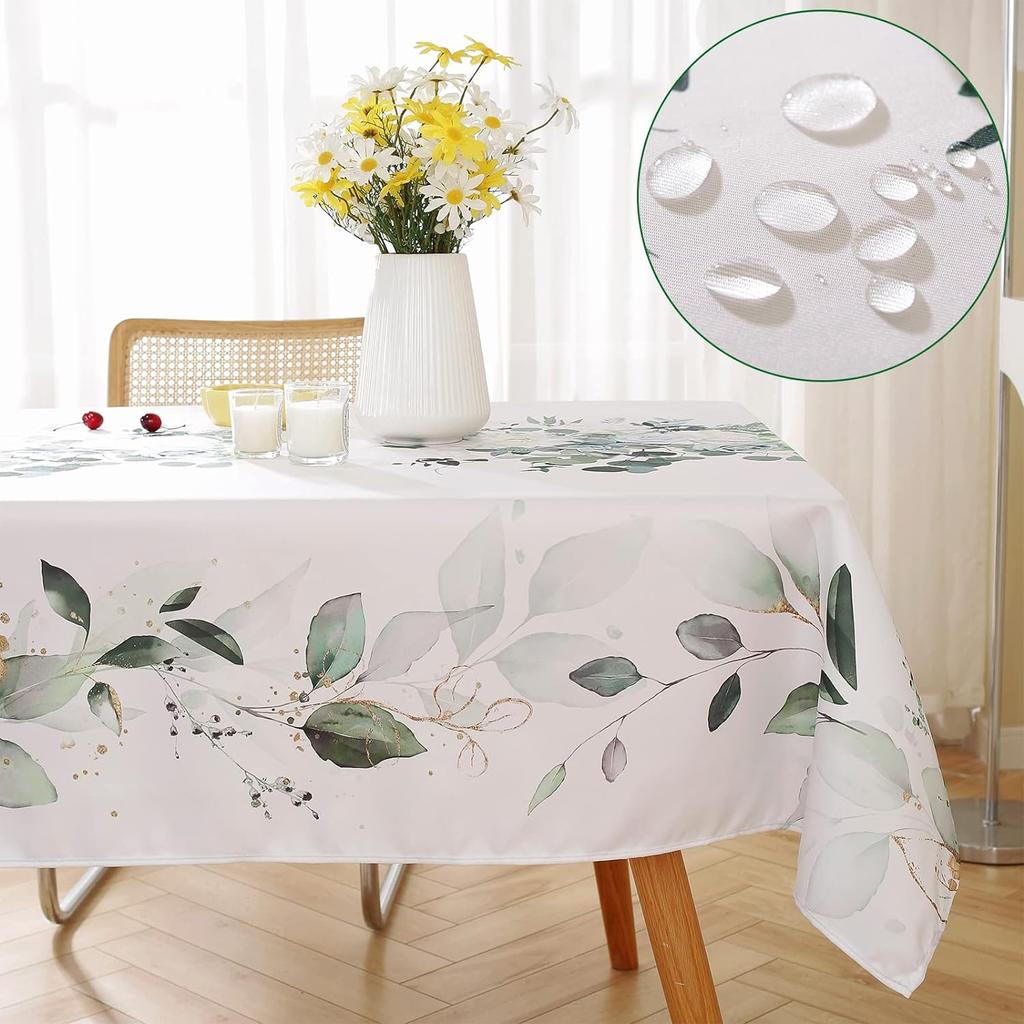 Spring Watercolor Wild Flowers Rectangle Tablecloth For Kitchen Table Decor Waterproof Polyester Table Cloth Wedding Party Decor