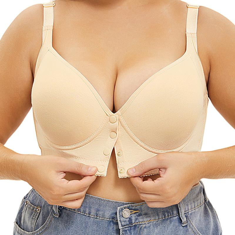 A-G cup 34-50 super large size European and American sizes have steel ring vest type large cup smooth front buckle underwear