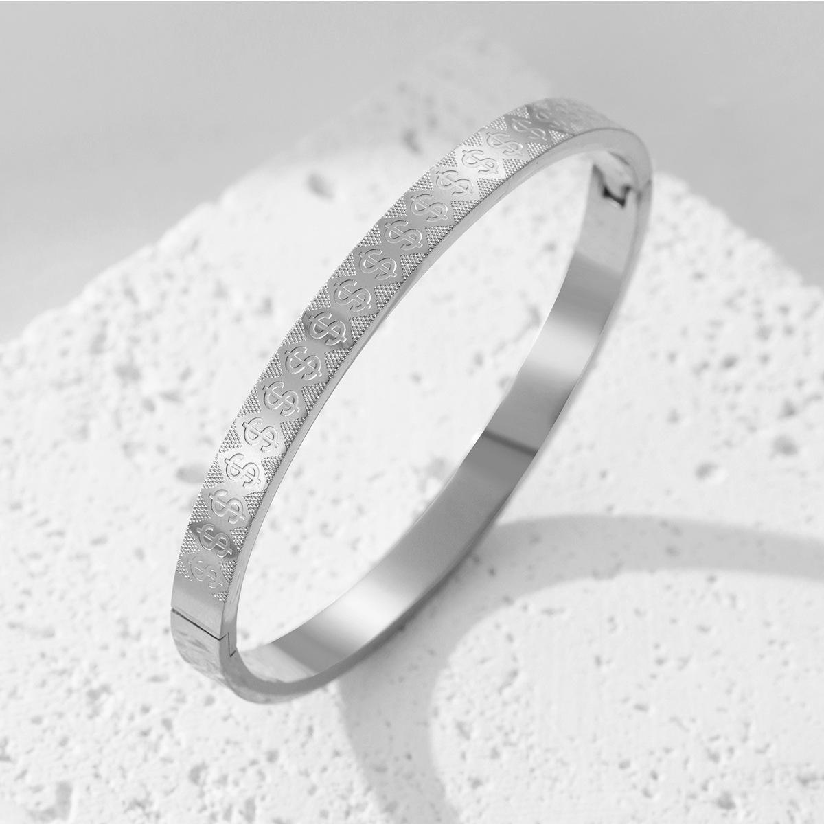 

Трансграничный титановый стальной парный браслет - Креативный сетчатый узор, коррозионностойкая застежка, простой дизайн, ювелирные изделия из нержавеющей стали.