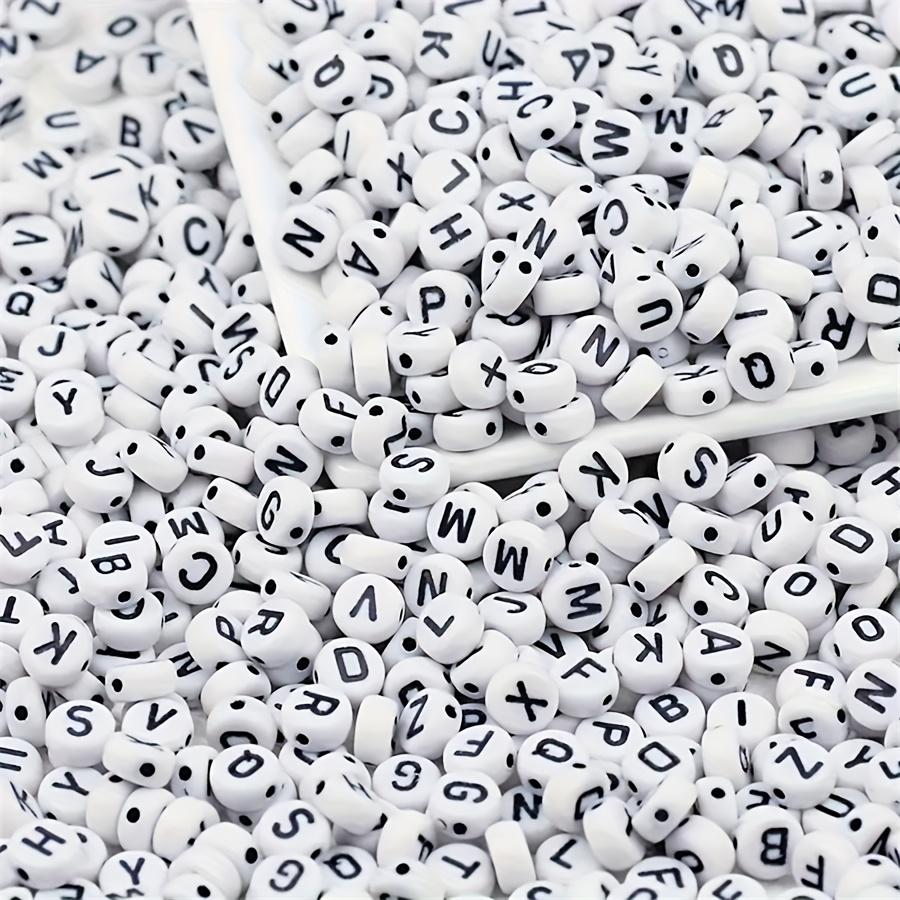 48Pcs/Lot 4*7m A-Z 26Letter Round Flat Alphabet Spacer Beads For Jewelry Making Handmade Diy Bracelet Necklace