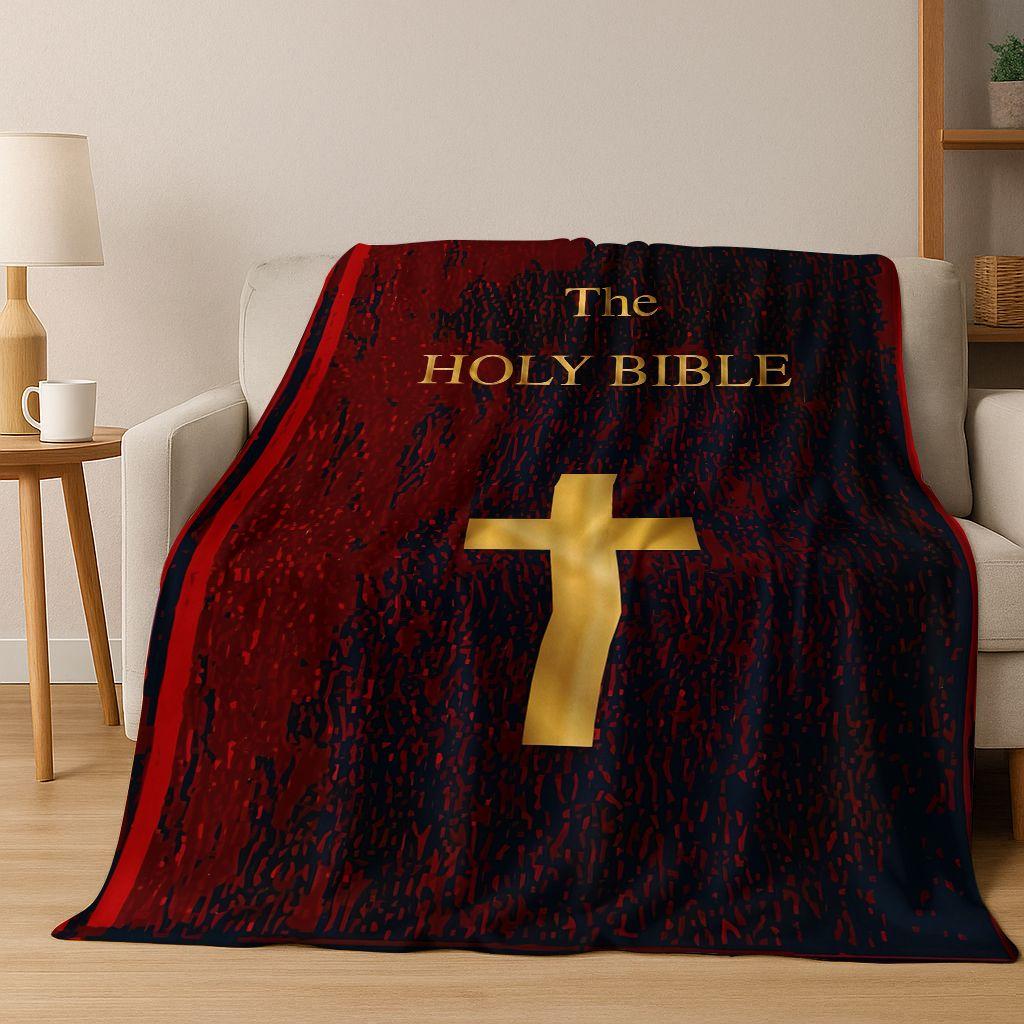 New Belief Cross Holy Bible Pray Jesus Flannel Blanket,Cozy Soft Throw Blanket for Home Bedroom Bed Sofa Picnic Cover Kids Gift