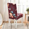 Wine Red Printed Chair Cover Vibrant Colors Stain-Resistant Dust-Proof Seat Cover Minimalist Fashion Hotel Home Chair Protector