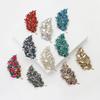 Rhinestone Feather Brooches for Women Unisex Creative Pins Event Party Backpack Decoration Clothes Accessories