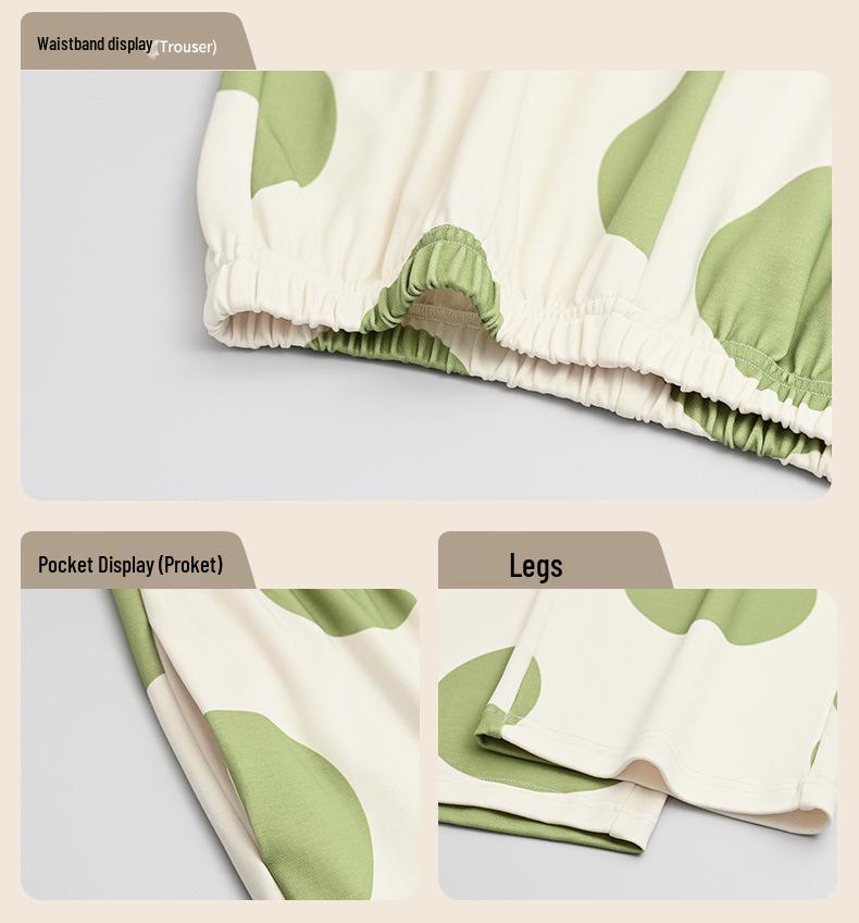 2025 Women's Long Sleeve Cotton Pajamas with Cartoon Design & Breast Pads - Versatile for Home or Outdoor Wear In Spring, Autumn, and Winter.