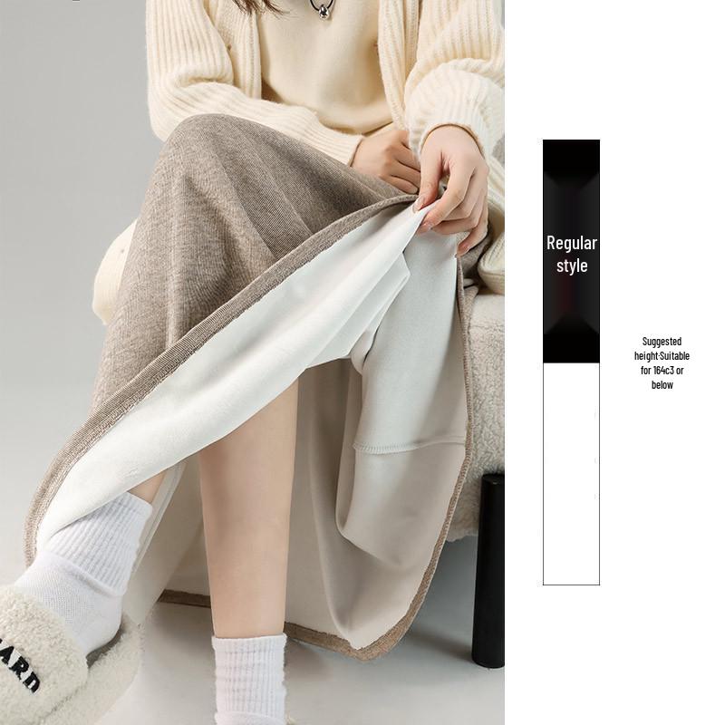 Women's High Waist Gray A-Line Skirt - Early Spring 2026 Collection, Slimming Mid-Length Design