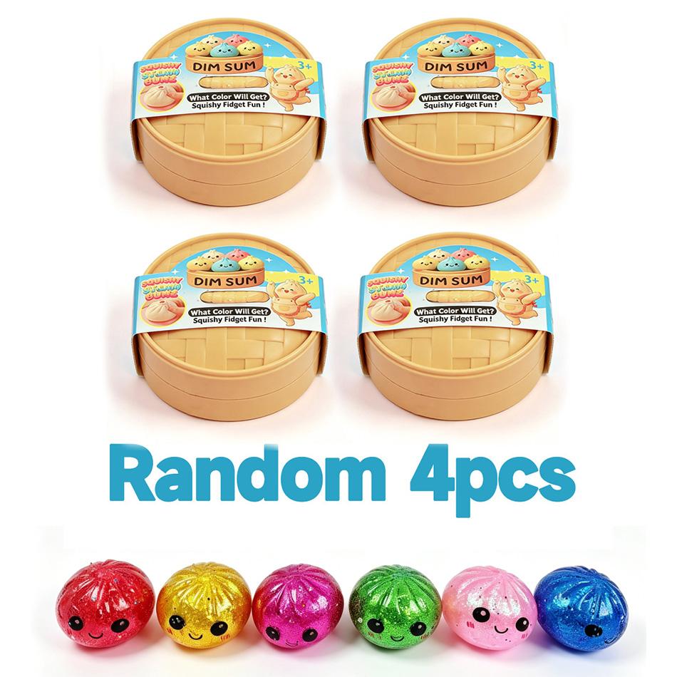 Nieuwe Kleurrijke Glitter Kralen Gevulde Dumpling Squishy, Blind Box met Cadeaubox Verborgen Stijl, Stressverlichtend Sensorisch Knijpspeelgoed