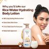 Mamaearth Rice Water Hydrating Body Lotion 400 Ml Pack of 1 for Dewy Glass Skin and Long-Lasting Moisturization
