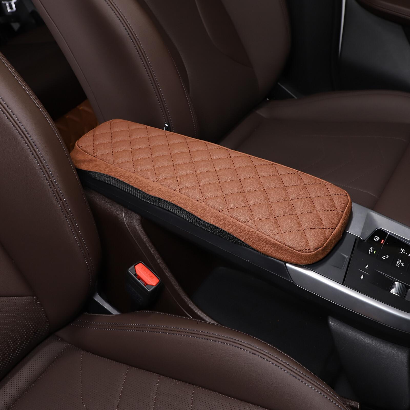Brown PU Leather Center Console Armrest Box Panel Cover For BMW X1 U11 -24