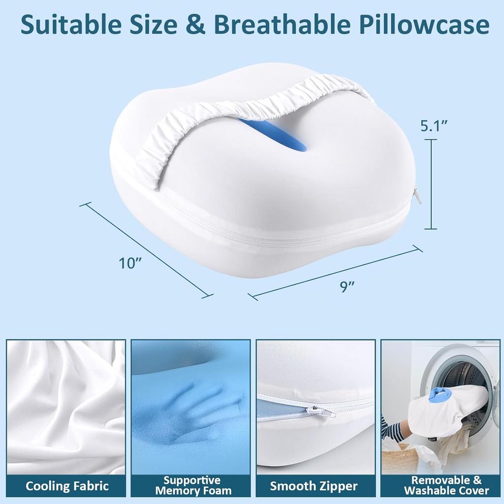 Knee Pillow for Side Sleepers, Memory Foam Leg Pillow for Side Sleeping, Between Legs Pillow for Back Hip Pain, Spine Aligning, Sciatica,