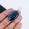 Natürlicher Labradorit-Edelstein-Silberanhänger aus 925er Sterlingsilber – handgefertigtes Birnendesign, Schmuck für den Alltag, Dankesgeschenk