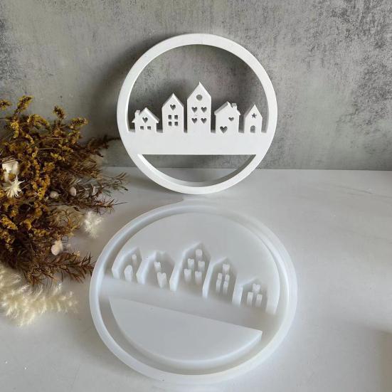 Silicone House Mold Architectural Shape Mold Mold Resin Construction Circle Candle Heat-Resistant DIY Craft