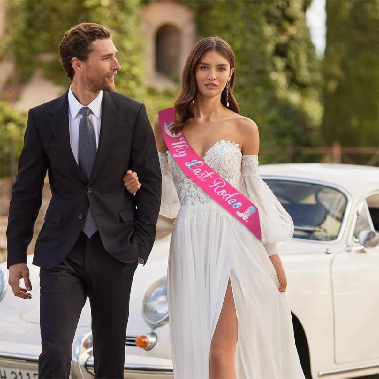 Bridal Disco Sash Stylish Graceful Sash Wedding Photo Accessory Bride To Be White Sash Wedding Photo Props