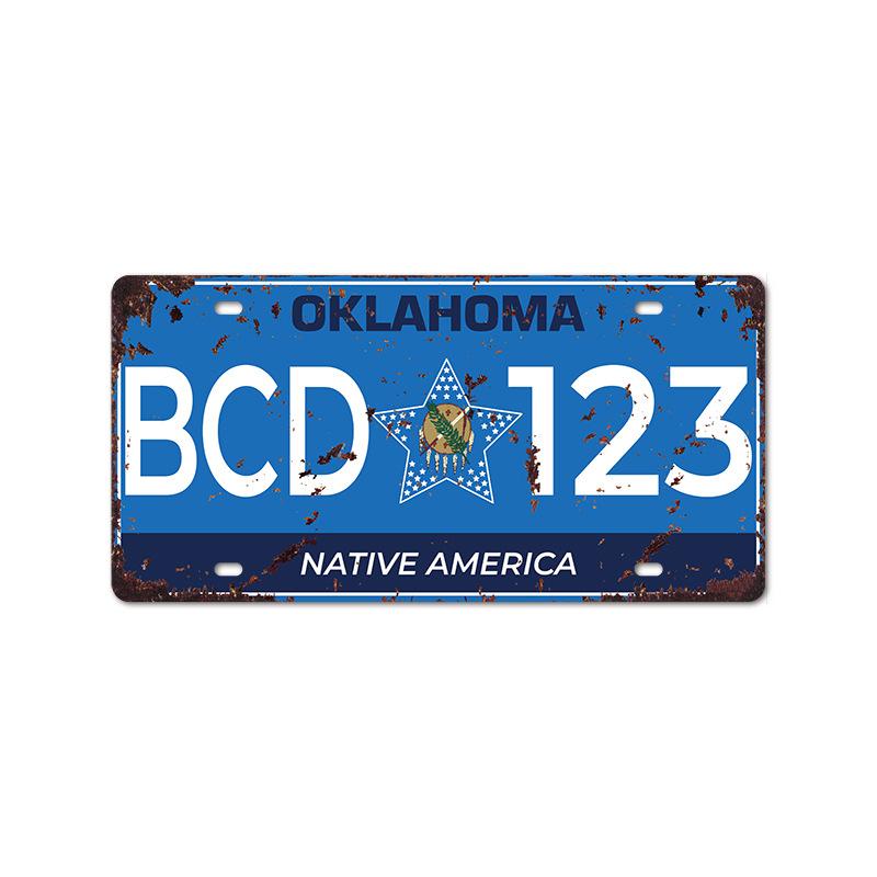 Vintage Tin Art with 1530 License Plate Design: Ideal for American - style Background Wall Decor