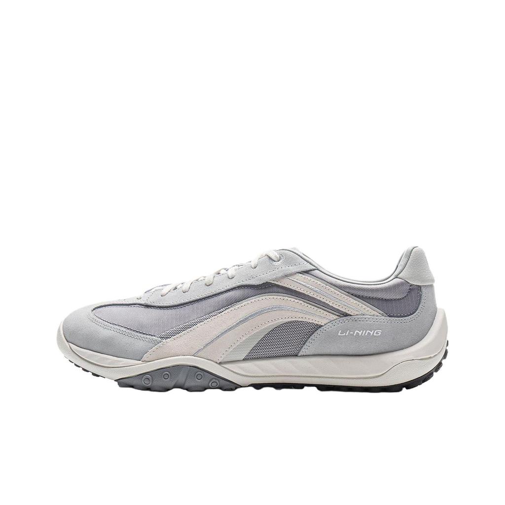 Li-Ning Heart Flow Fashion Comfortable Versatile Shock Absorption Rebound Low-Top Casual Shoes Unisex Casual Shoes Gray White AGLV096-3