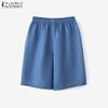 ZANZEA Women Casual Elastic Waist Drawstring Summer Print Short Pants