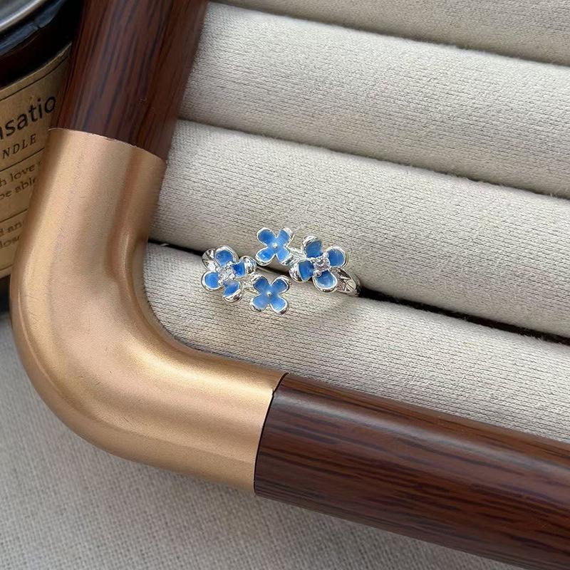 Inel Deschis Floare Zână Super Schimbare Graduală Email Stil Dulce Design Nișă Feminină Modă Vânt Rece Inel Index Pliabil