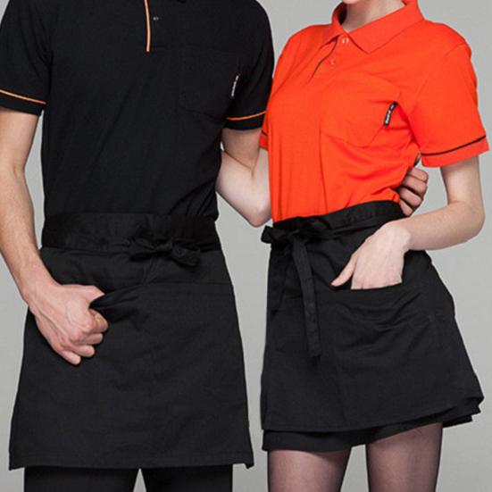 Demi-Tablier avec 3 Poches Tablier de Travail en Polyester Tablier Imperméable à Séchage Rapide Facile d'Entretien Tablier Anti-Poussière pour Chefs Pâtissiers Restaurants Usage Domestique