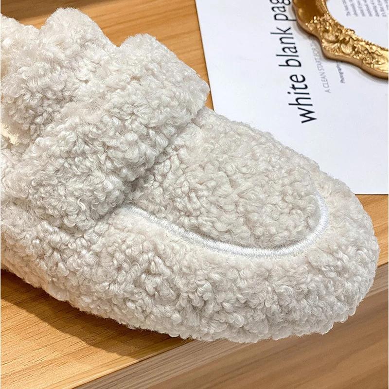 Fashion 2024 new women's winter warm outdoor shoes plush design british style white snow boots Ladies' casual flats Large size 41-43