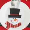 Santa Claus Snowman Cutlery Bag Tableware Organizer Christmas Knife Fork Cutlery Holder New Year Table Decoration Party Supplies