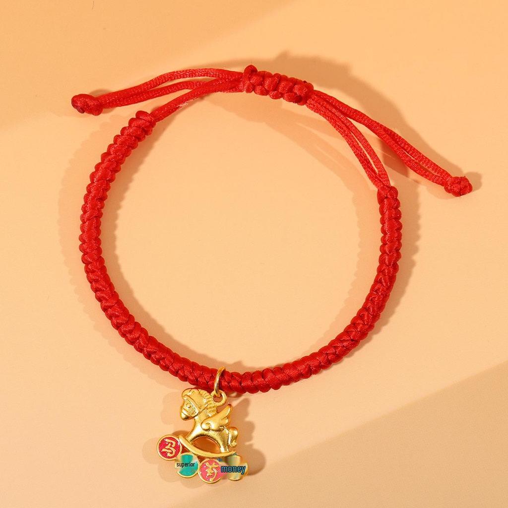 Year of the Horse Zodiac Bracelet - Red String Handmade Couples Charm for Men and Women, New Year Gift Jewelry