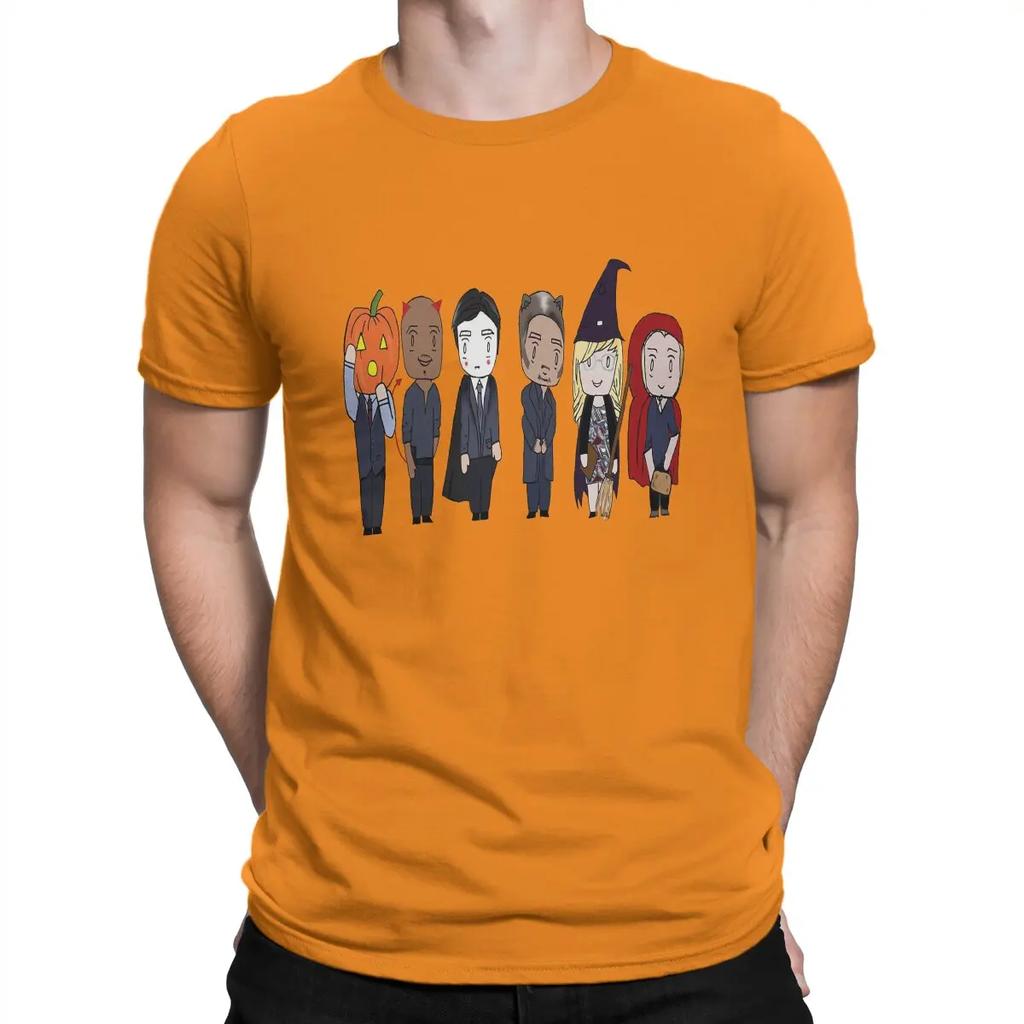 Vintage BAU Unit Criminal Minds Halloween T-Shirt Men Cotton T Shirts Criminal Minds Aaron Hotchner Short Gift Clothes