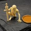 Dark Atmosphere Ornaments 3D Printed Skeleton Figurine with Swords, Creative Desktop Ornament, Halloween Party Supplies Swords Statue for Home Office