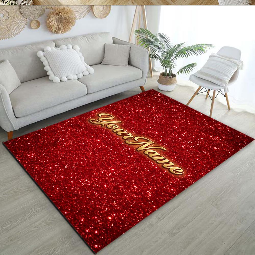 Rose Customize Your Name Area Rug Suitable for Dining Room Playrooms Dormitory Outdoor Anti-slip Rug Office Home Decor Wedding Party Gift