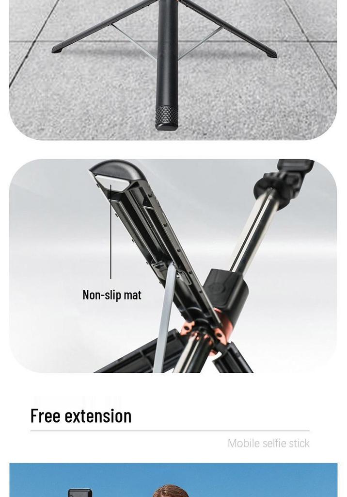 360° Rotating Anti-Shake Selfie Stick Tripod with Bluetooth Remote and Extendable Desktop Stand