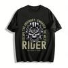Entfliehe dem Gewöhnlichen Umarme den Wilden Totenkopf Biker Fahrer T-Shirt Reines Baumwoll-T-Shirt
