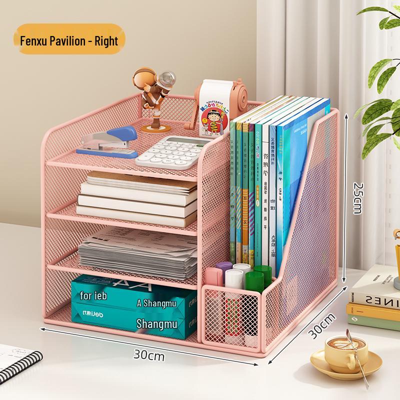 Desktop File Organizer: Multilayer Large Capacity Storage Rack for Office Supplies