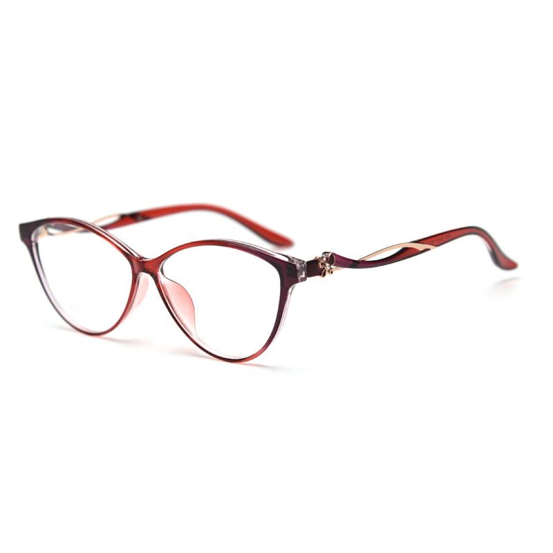 2026 Cat-shaped Myopia Glasses Frame Trendy Girl Personalized Color Matching Flat Mirror Holder