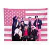 SKZ 2025 Tour Pink American Flag Tapestry SKZ Group Stage Photo Wall Hanging Kpop Merch For Stay Room Decor Flat Print