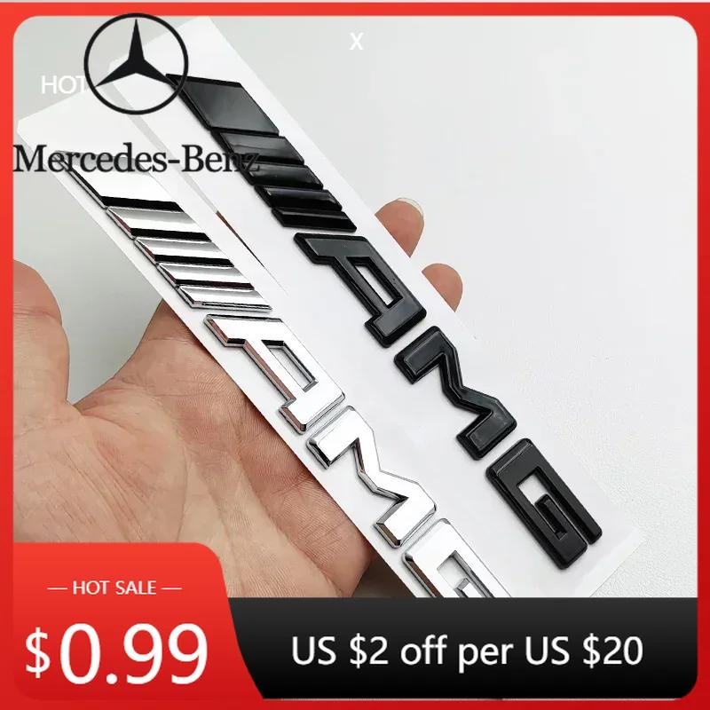 Hot Car Sticker 2025 ABS Black Logo AMG Emblem Letters Car Trunk Badge For Mercedes Benz W204 W205 W176 W177 W212 W213 AMG Stick