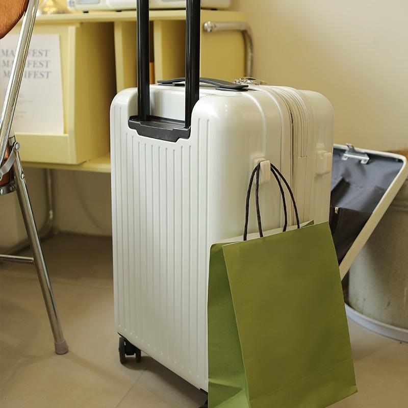 2024 Stylish 20-Inch Front-Opening Carry-On Suitcase with Double-Row Universal Wheels – Unisex High-End Design