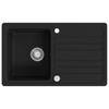 Granite Sink with Reversible Draining Area Black
