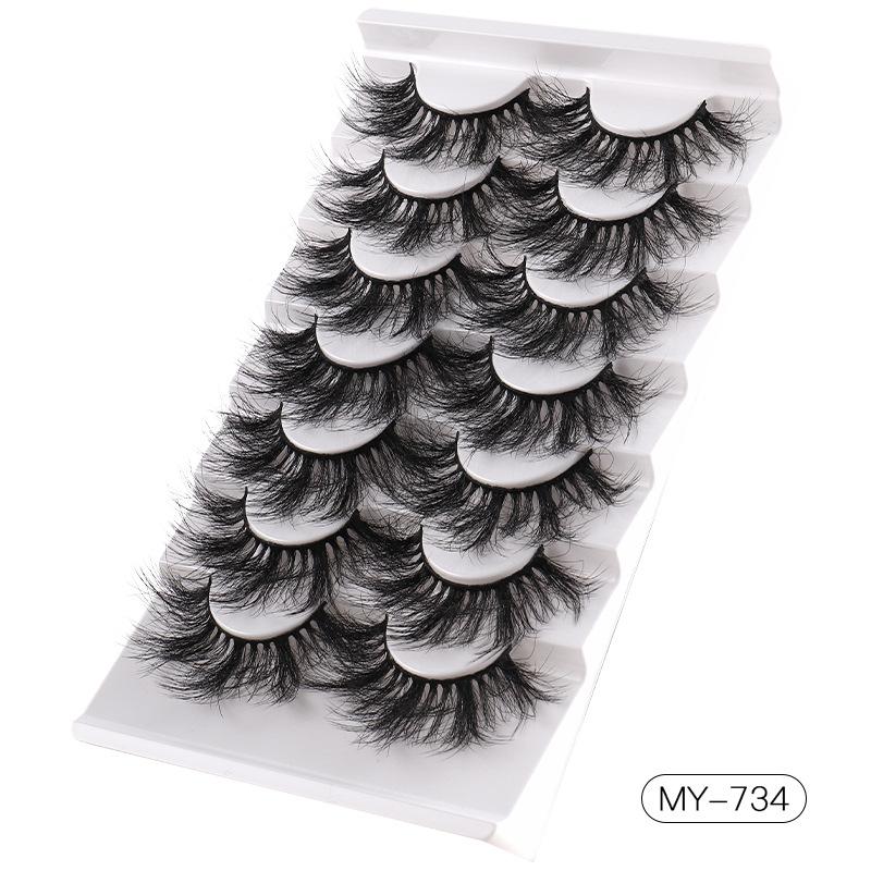 

7 пар накладных ресниц из искусственной норки с эффектом жареных волос, беспорядочные, натуральные, густые ресницы