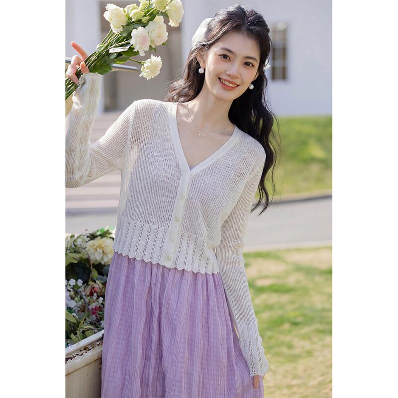 Mocana Women s V-Neck Petal Sleeve Knit Cardigan One Size