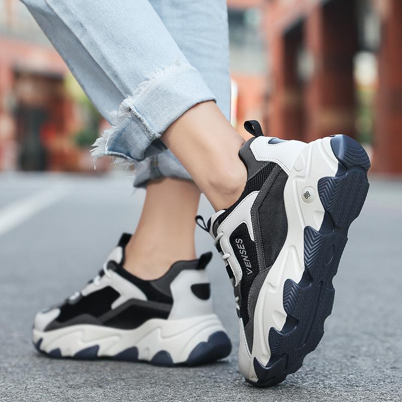 Autumn New Casual Shoes Mesh Breathable Dad Shoes Women's Trendy Thick-soled Flat-soled Sports Shoes
