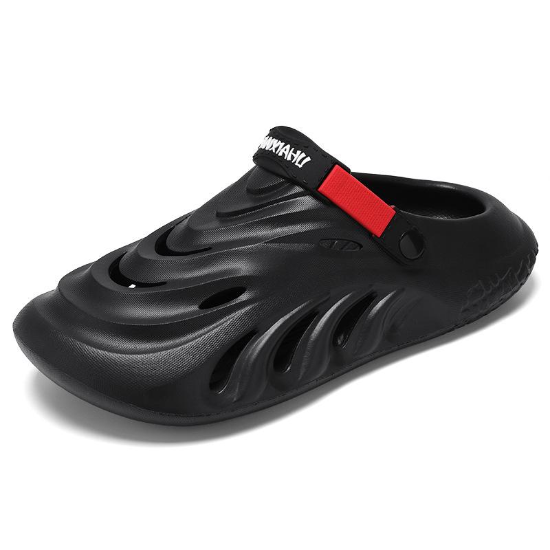 New Summer Outer Wear Thick-soled Stepping Shit Hole Shoes Men Driving Casual Non-slip Sandals Dual-purpose One-word Slippers
