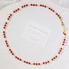 Vintage High-Quality Ice-Permeable Pigeon Blood Red Natural Chalcedony Agate Sweater Chain Necklace