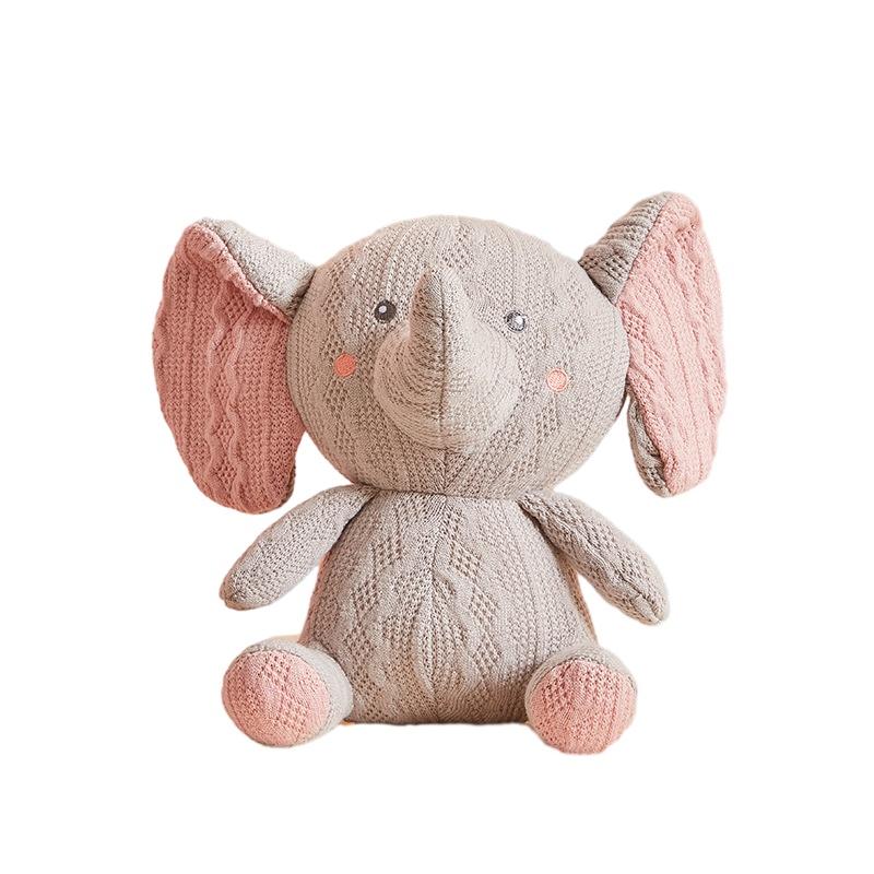 

Soft Knitted Toy Rabbit Elephant Pig Plush Animal Doll Baby Comforter Wholesale Custom Elephant