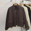 Spring Petite Loose Fit Black Coffee Casual Workwear Jacket