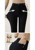 Women's Black High-Waisted Fleece-Lined Leggings, 2025 Winter Style, Thick, Elastic, Slim-Fit