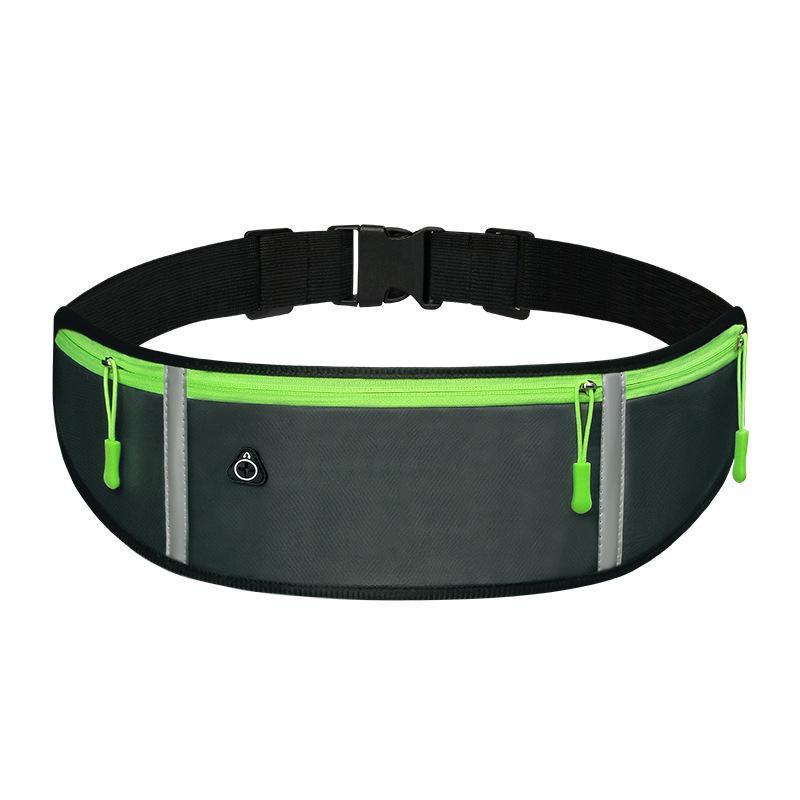 Slim Reflective Waterproof Sports Waist Bag With Headphone Hole Lightweight Portable Design Ideal For Running & Outdoor Sports