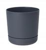 Plastic Flowerpot with Saucer 13x146cm Anthracite Matt
