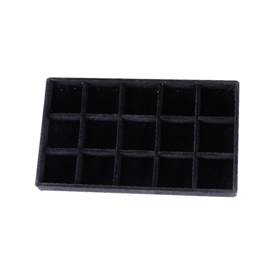1PC, Flocking Jewelry Box Jewelry Tray, Color: Black