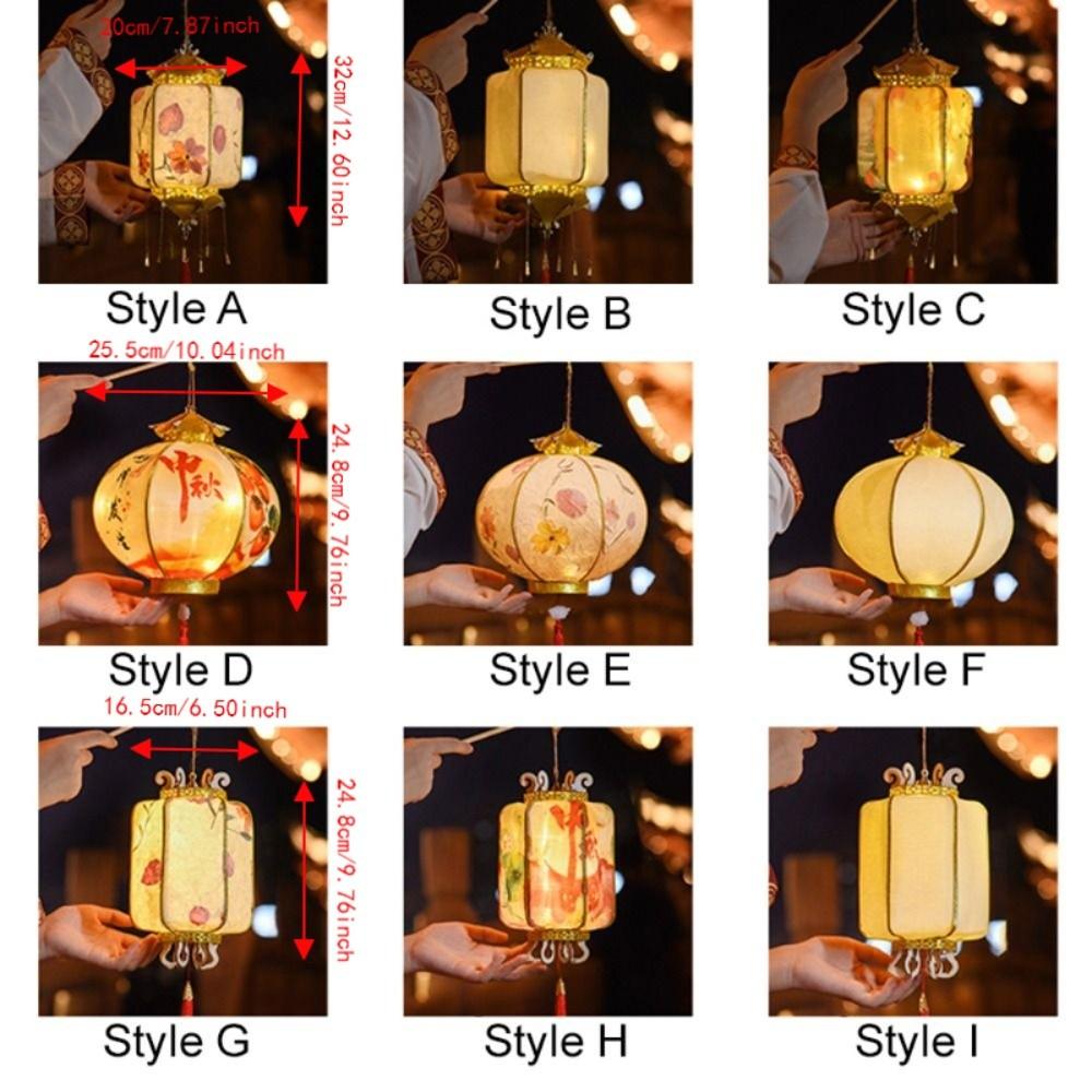 Handheld Mid-Autumn Festival Retro Lantern Glowing Portable Lantern Moon Festival