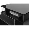 Coffee Table High Gloss Black, Square LED Lighting, Coffee Table 2 Drawers Transparent Sofa Table Side Table Tea Table Office